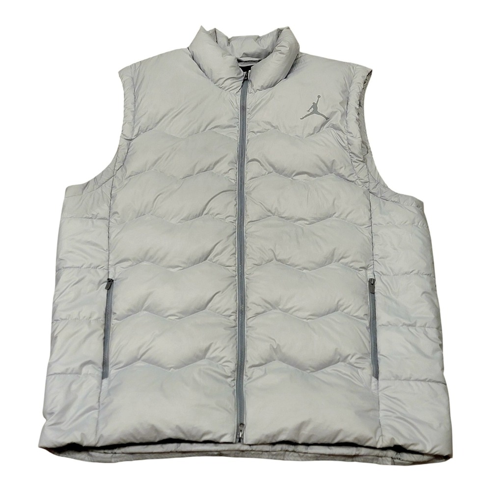 Men's Nike Jordan 550 Primaloft Down Fill Full Zip Vest Gray Sz 2XL 682805-012